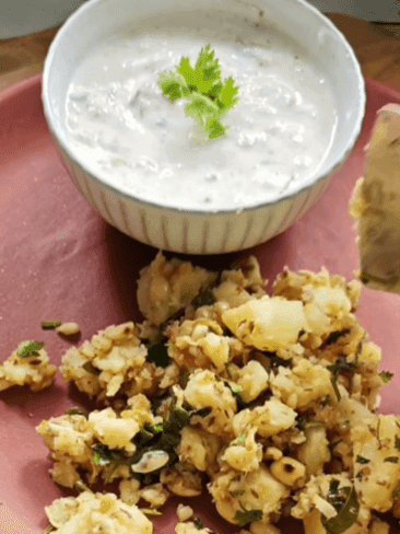 Peanut Alu & Cucumber Raita recipe