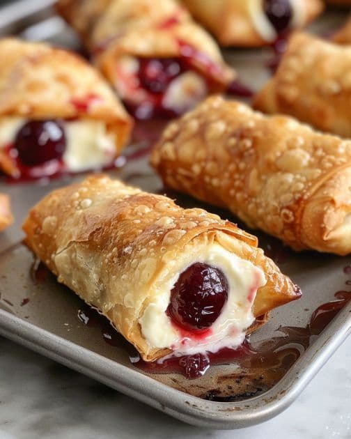 Cherry Cream Cheese Egg Rolls recipe