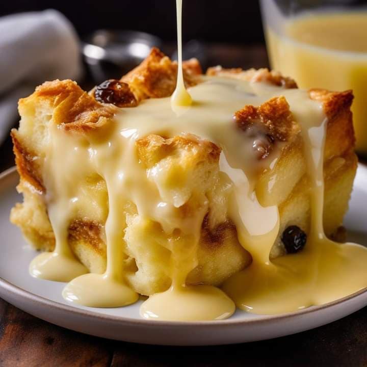 Grandma’s Old-Fashioned Bread Pudding with Vanilla Sauce recipe