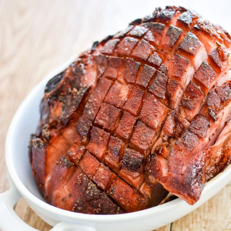 Smoked Bone-In Ham with Apricot and Apple Glaze recipe