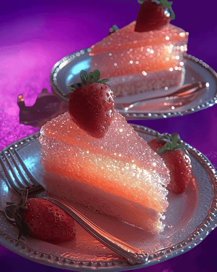 Glowing Strawberry Jelly Cake recipe