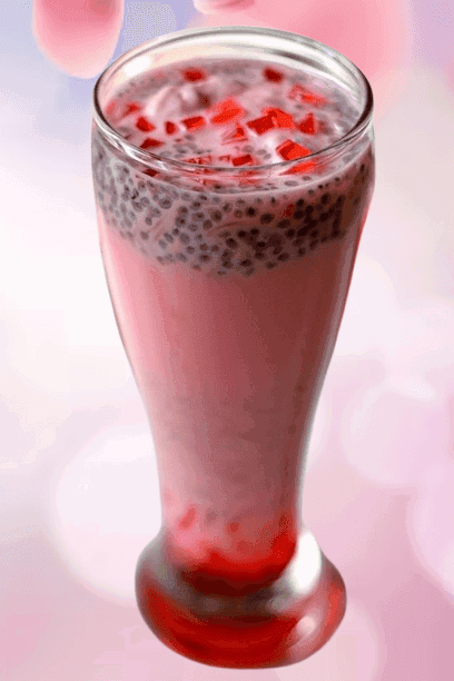 Ramadan Rooh Afza Milk Sharbat with Basil Seeds recipe