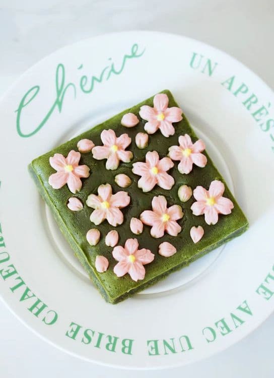 Sakura of Spring Matcha White Chocolate Sakura Brownie recipe