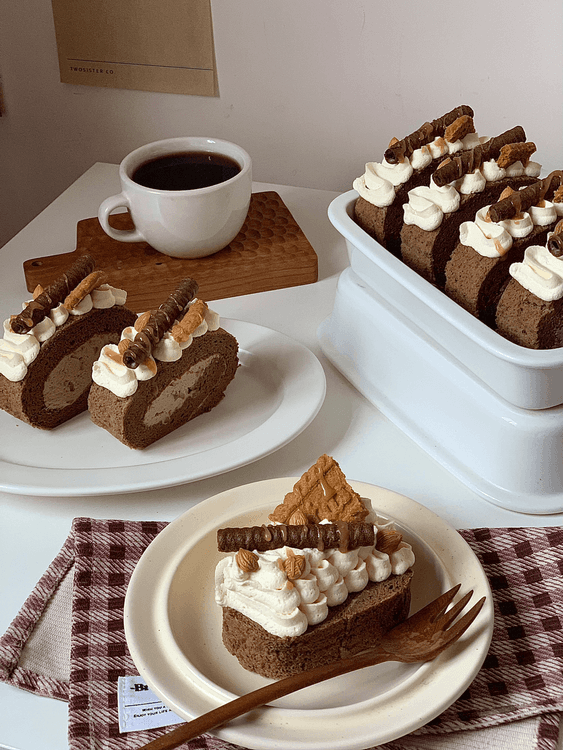 Caramel Sea Salt Cake Roll with Mocha Chocolate Base recipe