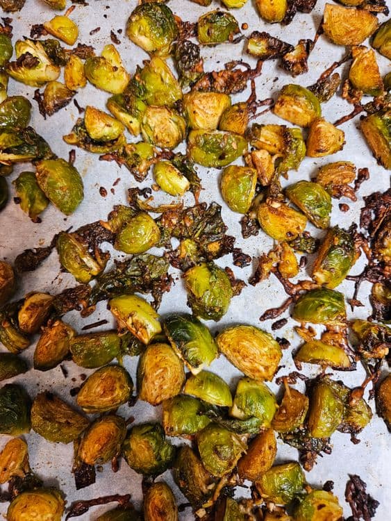 Crispy Garlic Parmesan Brussels Sprouts recipe