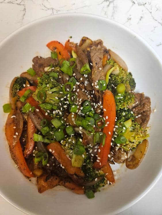 Beef Stir Fry with Garlic Ginger Marinade recipe