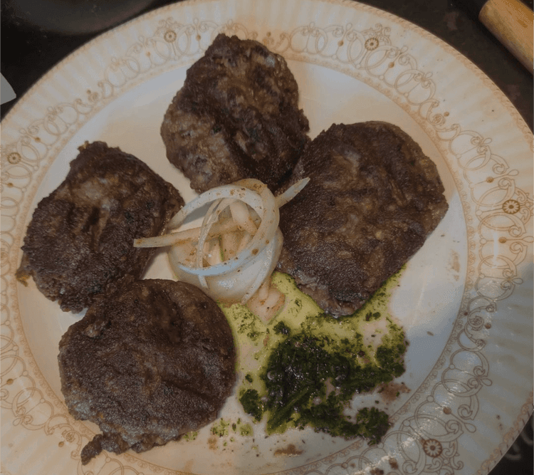 Mushroom Galouti Kabab with Green Chutney and Spiced Onion recipe