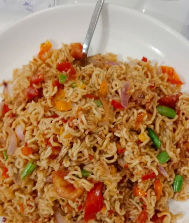 Vegetable Noodles with Crayfish and Fish recipe