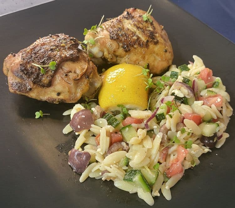 Lemon Baked Chicken & Orzo Salad recipe