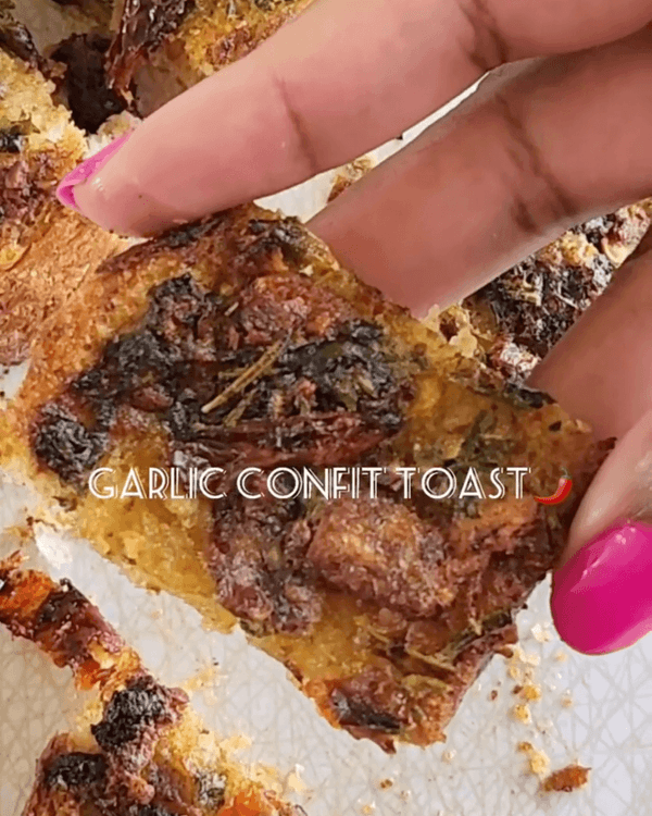 Creamy Garlic Confit Toast with Chilli recipe