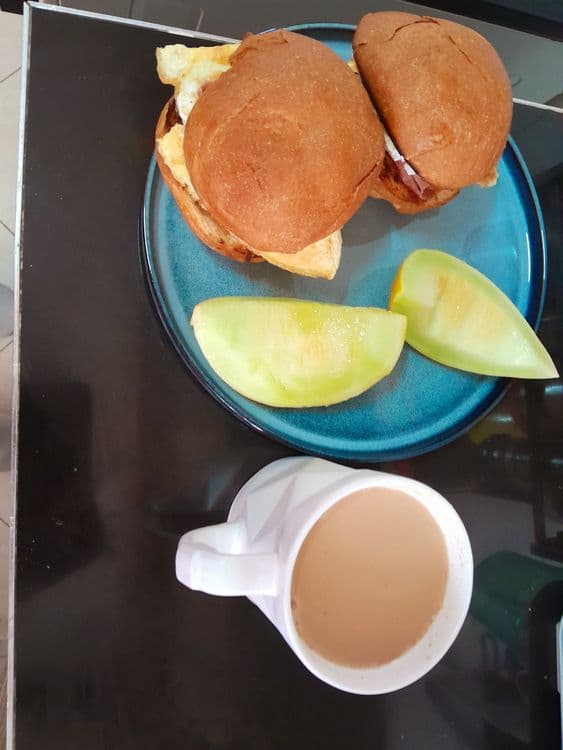 Breakfast burger and chai ( African tea)  recipe