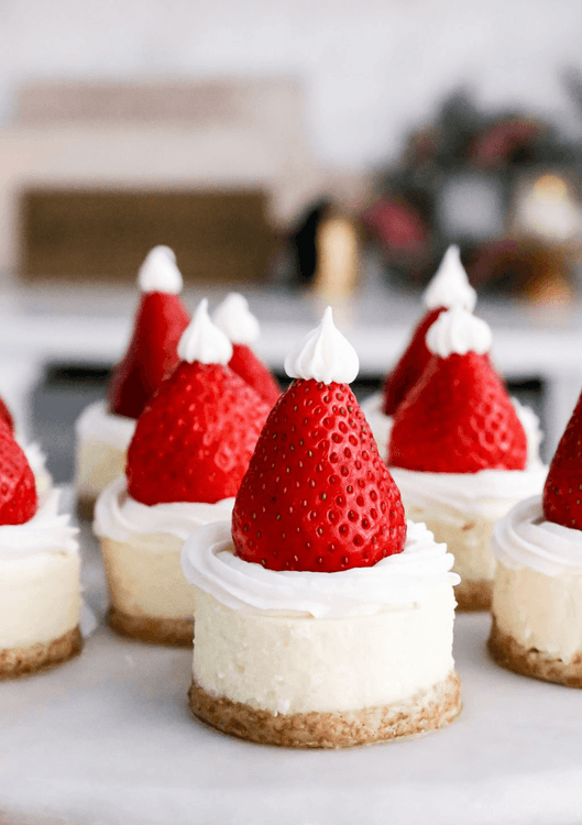 Cheesecake Santa Hats recipe