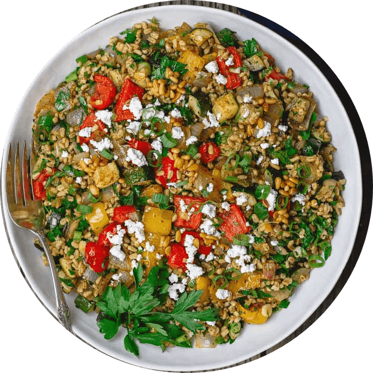 Roasted Vegetable and Barley Salad recipe