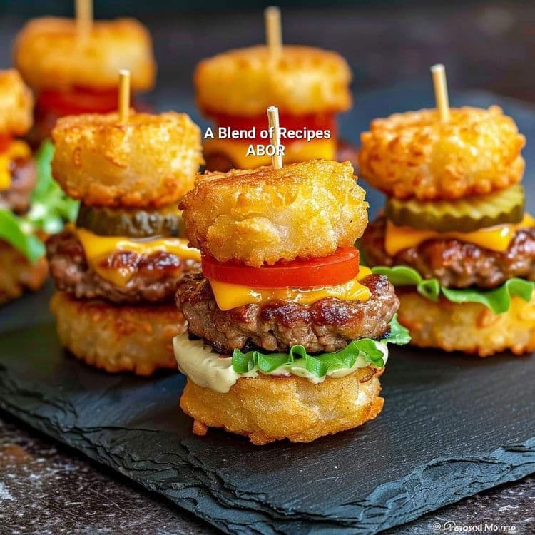 Mini Tater Tot Cheeseburgers 🍔🧀 recipe