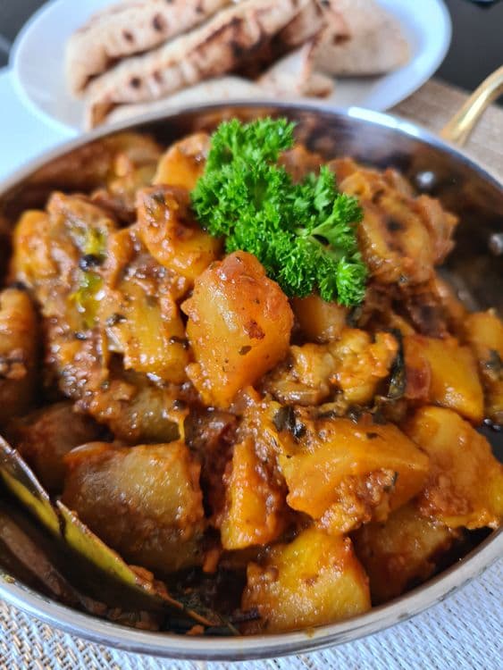 Achari Eggplant & Potato Curry  recipe