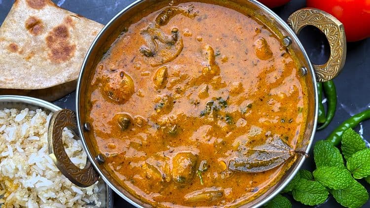 Mushroom Masala Curry Indian Style recipe