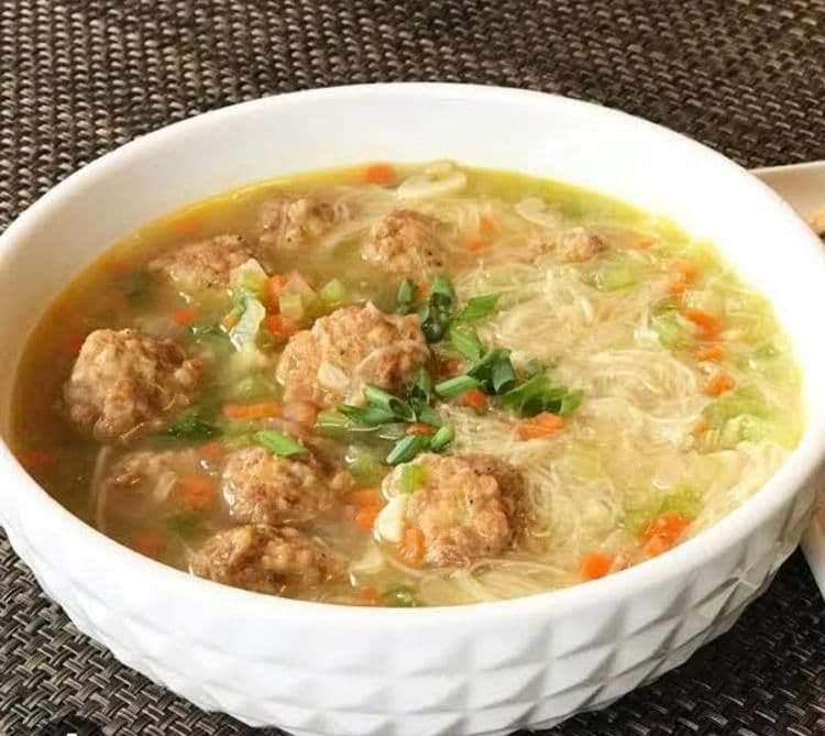 Filipino Misua with Meatballs recipe