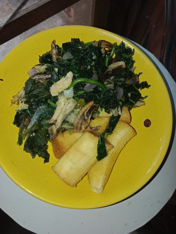 Unripe Plantain and Vegetable Sauce recipe