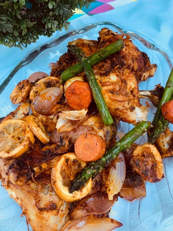 Chicken Maryland with Roasted Vegetables recipe