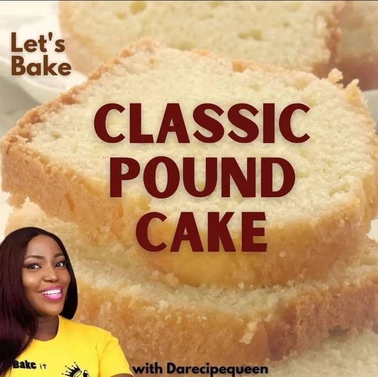 Darecipequeen's Classic Pound Cake recipe