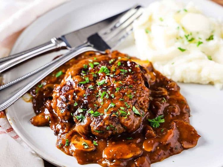 Hamburger Steaks with Mushroom Gravy recipe