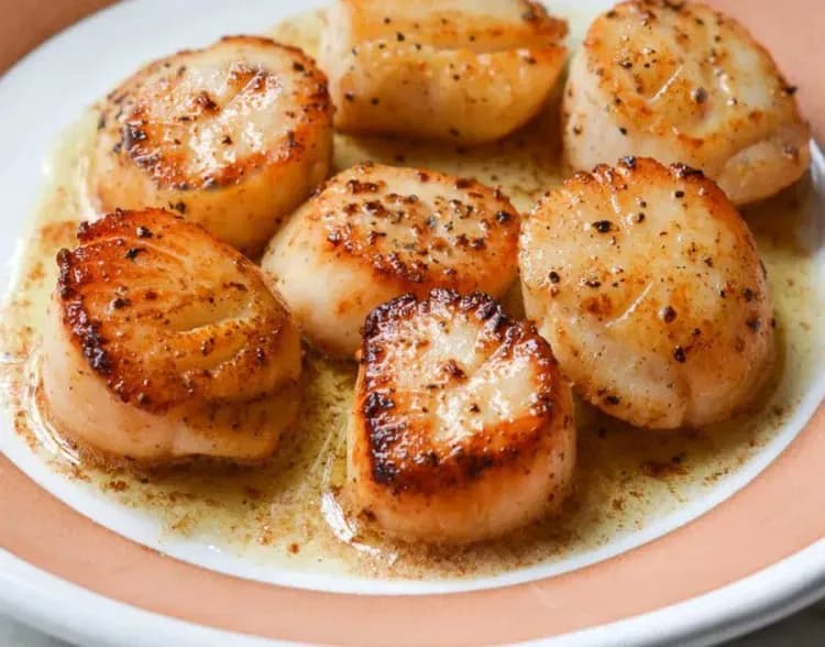 Pan-Seared Sea Scallops with Lemon Butter Sauce New Year Recipe recipe