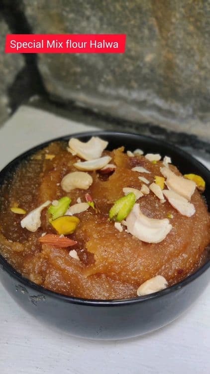 Special Super Yummy Mix Flour Desi Ghee Halwa recipe