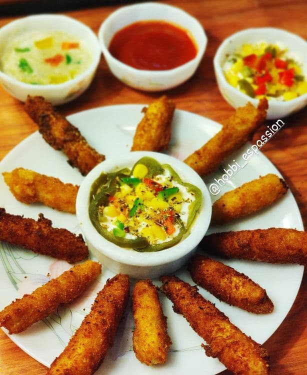 Baby Corn Fritters with Dips recipe