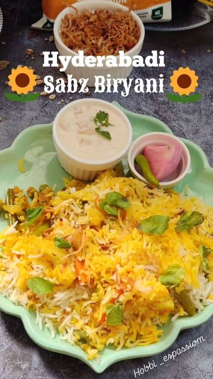 Hyderabadi Sabz Biryani recipe