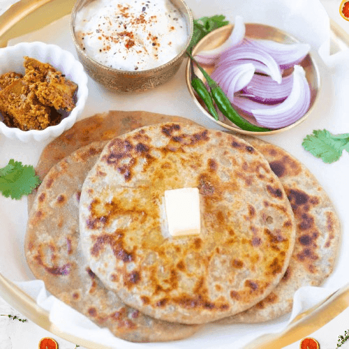 Spiced Chicken & Sweet Potato Parathas for Grandparent’s Day recipe
