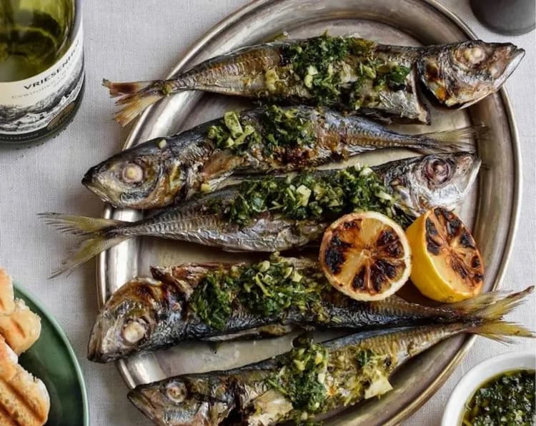 Grilled Horse Mackerel with Salsa Verde recipe