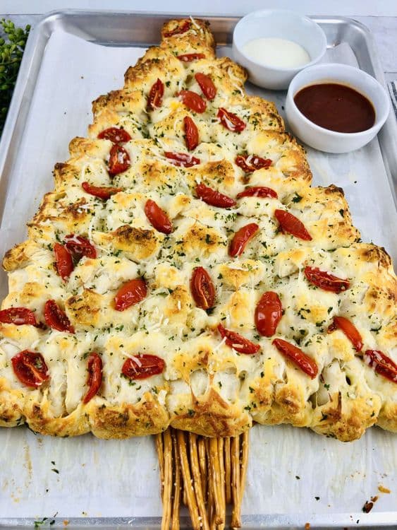 Cheese-Stuffed Christmas Tree Bread recipe