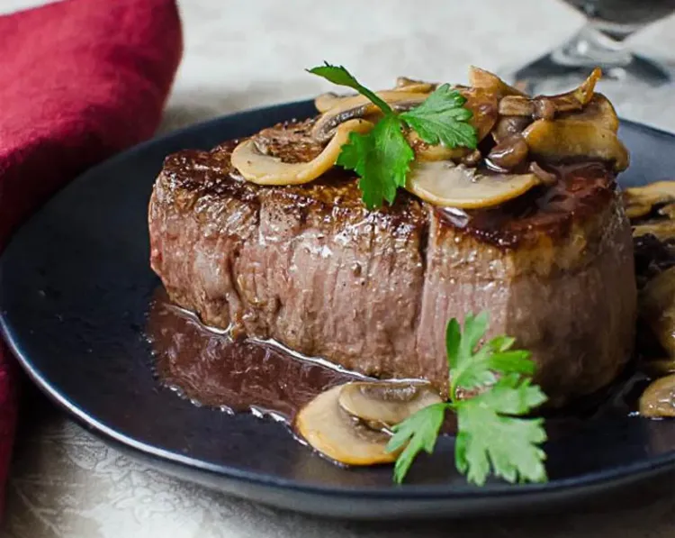 Filet Mignon with Bordelaise Sauce and Mushrooms recipe