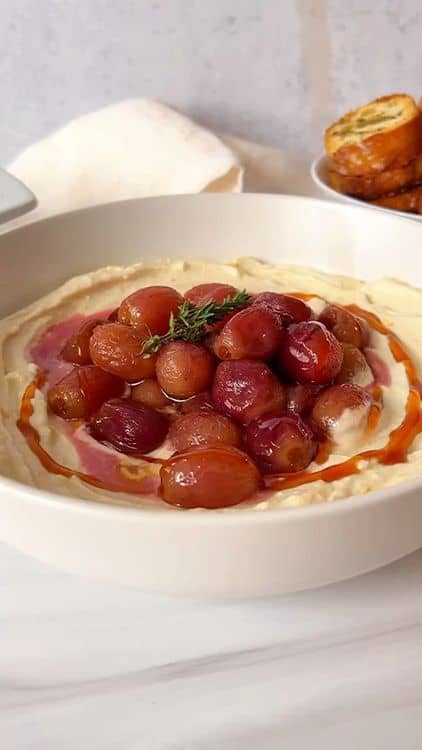 Baked Grapes with Feta and Orange Zest recipe