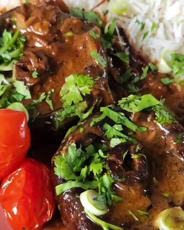 Mushroom 'Steaks' in Butter-Cream Sauce recipe